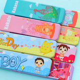 韩国文具盒多功能单层卡通铅笔盒铁 男女小学生儿童奖品创意笔袋