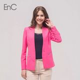 EnC衣恋旗下女装新品韩版修身撞色小西装外套EHJK42323C原价1580