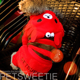 2件包邮|巨蟹座 狗变身装 红色珊瑚绒宠物泰迪 狗狗四脚衣服秋冬