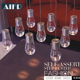 意大利透明小水滴玻璃吊灯 简约现代个性餐厅吧台装饰工程灯具