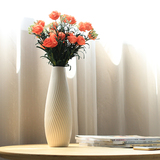 现代简约白色陶瓷干花花瓶摆件创意客厅餐桌插花家居装饰品摆设