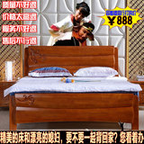 豪华高档全实木床1.8米橡木床储物高箱床1.5m双人床1.2米中式婚床