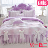 全棉韩版蕾丝床裙四件套公主田园风纯棉韩式床上用品1.5m1.8米床