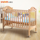 小硕士欧式榉木婴儿床实木环保多功能宝宝床游戏床出口bb床儿童床
