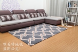 格子客厅地毯灰色卧室地毯晴纶茶几 预售加厚加密手工腈纶化纤门