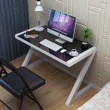简约现代z型电脑桌简易钢化玻璃办公桌书桌台式家用经济型写字台