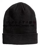 HM H&M香港代购男女通用情侣帽子纯色套头休闲针织帽子毛线帽卷边