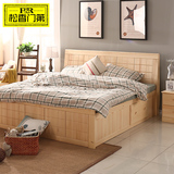 实木床1.8双人床1.5米单人床1.2高箱储物床现代中式卧室家具婚床