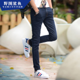 夏季男土牛仔裤青年小裤脚弹性韩版修身款学生清凉薄款显瘦长裤子