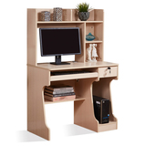 简约现代宜家用带书架台式电脑桌 70 90cm书房家具抽屉锁书柜组合