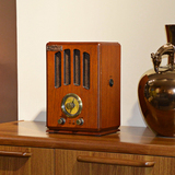 怀旧复古收音机双波段台式AM/FM仿古木质老式无线蓝牙收音机