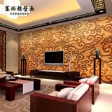 无纺布3d壁纸酒店餐厅客厅书房背景墙纸中式祥云木纹大型主题壁画