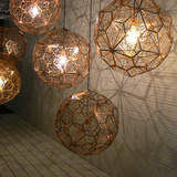 时尚个性不锈钢圆球吊灯创意餐厅设计师灯饰具马斯登镂空钻石吊灯