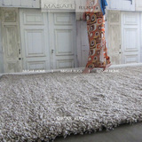 MASAR玛撒进口埃及地毯灰咖色弹力丝地毯现代简约素色客厅茶几毯