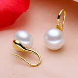 韩国时尚款天然淡水珍珠耳环S925纯银珍珠耳钉防过敏正品珍珠耳饰