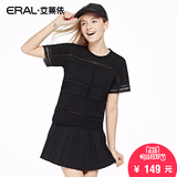 艾莱依韩版圆领短款2016春装新款上衣短袖t恤女ERAL35022-EXAB