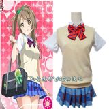 LoveLive cos服 love live毛衫背心 lovelive夏季校服cosplay服