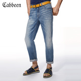卡宾男装新款牛仔裤 纯棉修身男士休闲水洗浅色长裤J/3152116028