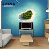 爱心风景爱琴海电视背景墙纸壁纸客厅3D大型壁画卧室浪漫温馨无缝