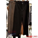 韩国女装BLISS-U 女士左/右色双口袋束腰显瘦休闲裤S/M码