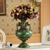 美式乡村树脂大象头动物花瓶欧式复古花插客厅装饰品创意玄关摆件