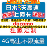 日本达摩8天DOCOMO不限流量电话手机上网卡秒杀富士樱花卡wifi