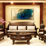 新中式现代客厅装饰画张大千水墨泼彩挂画卧室餐厅沙发背景墙壁画