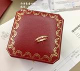 经典款钻石Cartier香港代购 卡地亚18k玫瑰金一圈钻石 戒指/指环