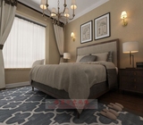简约网格灰色卧室床尾满铺地毯装饰样板房加厚腈纶可定制客厅书房