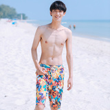 韩国正品男士五分沙滩裤 海岛旅游度假必备男帅气游泳衣 男泳裤