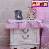 纯棉布艺桌布 清新风格 粉色纱纱亮片 公主床头柜罩 桌布  款式