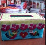 最新款鸳鸯戏水立体绣毛线绣 纸巾盒抽纸盒3D十字绣长方形2件包邮