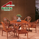 爱尚妮私家具红木餐桌 非洲花梨木圆桌 实木餐桌椅组合梳子圆餐台
