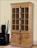 美式实木书柜地中海美式简约现代橡木书柜2门储物柜出口实木家具