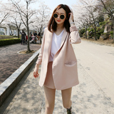 韩国春装新款女装2016休闲韩版职业小西装外套小西服短裤套装女