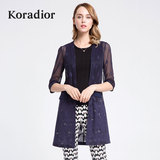 预售4月15号发货Koradior/珂莱蒂尔正品女装2016春夏新款网纱外套