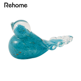 美克美家 Rehome花斑蓝鸟创意玻璃装饰品摆件礼品丨R100100000118