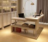 创意居简约书桌 转角电脑桌 写字台 台式桌家用书架书柜组合 免邮