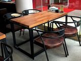 欧美式铁艺复古咖啡厅桌奶茶店桌全实木书桌办公桌电脑桌书法桌