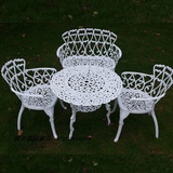 特价铸铝桌椅 阳台庭院休闲桌椅 广场 户外家具 件套 白色 简约