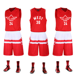 16全明星篮球服套装定制男东西部个性团购篮球衣比赛训练队服印号