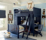 实木床儿童床高低床子母床多功能双层床组合床上下铺带书桌书柜