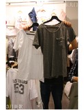 韩国进口东大门代购女装Basquiat 左/右色新款短袖修身圆领T恤