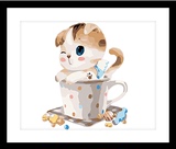 风景数字油画diy手绘卡通生日大幅客厅礼装饰人物秒杀 茶杯猫2