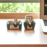 熊猫瘫 景德镇手工陶瓷家居装饰品 创意办公桌面可爱动物小摆件