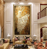 现代抽象油画高档别墅客厅玄关芭蕾舞装饰画竖版厚油立体画无框画