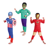 万圣节青少年六一儿童节演出服装肌肉绿巨人 钢铁侠 美国队长衣服