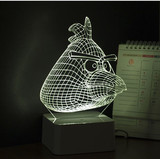 魔尚创意最新款正品3D视觉立体台灯 愤怒小鸟卡通小夜灯可爱礼品
