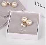 Dior/迪奥 天然淡水珍珠大小珍珠两用耳钉耳环 18k金迪奥同款耳钉