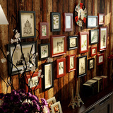 奢华照片墙客厅高端实木相框墙创意艺术相框组合沙发背景装饰画